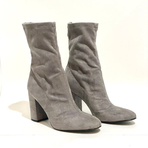 GUESS Women’s Amary Gray Fabric Ankle Bootie 7.5 M Boots with Box - Picture 1 of 16